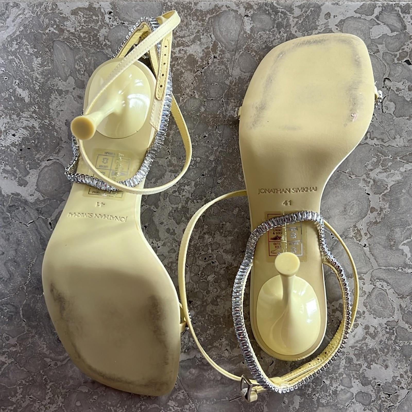 Jonathan Simkhai Luxon Crystal Harness Sandals in Daffodil Size 41 EXCELLENT!