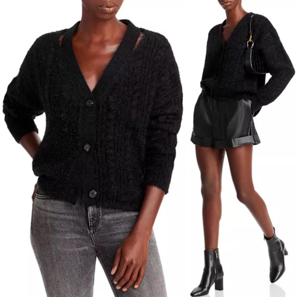 Lucy Paris Camden Cutout Cardigan in Black, Size S New w/Tag