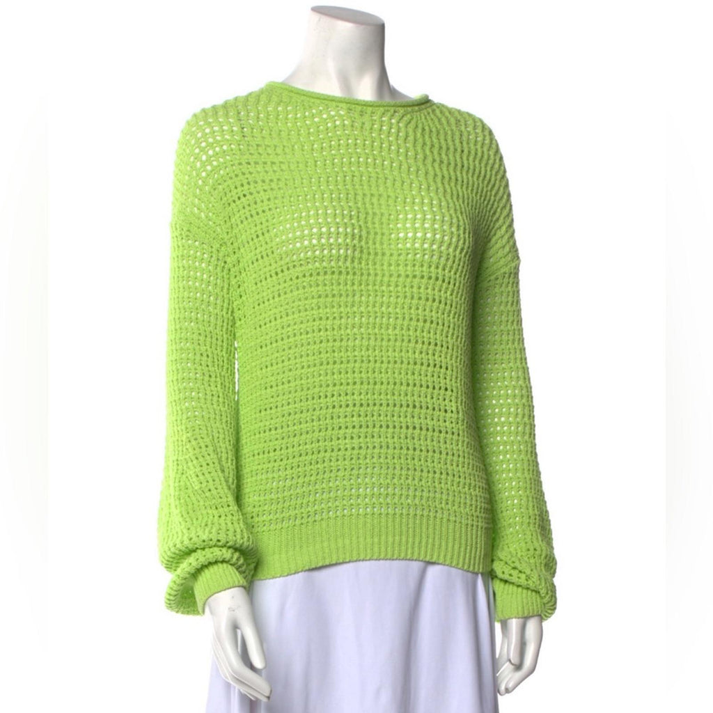 New A.L.C Loose Knit Sweater in Lime Green, Size XL New w/Tag Retail $350