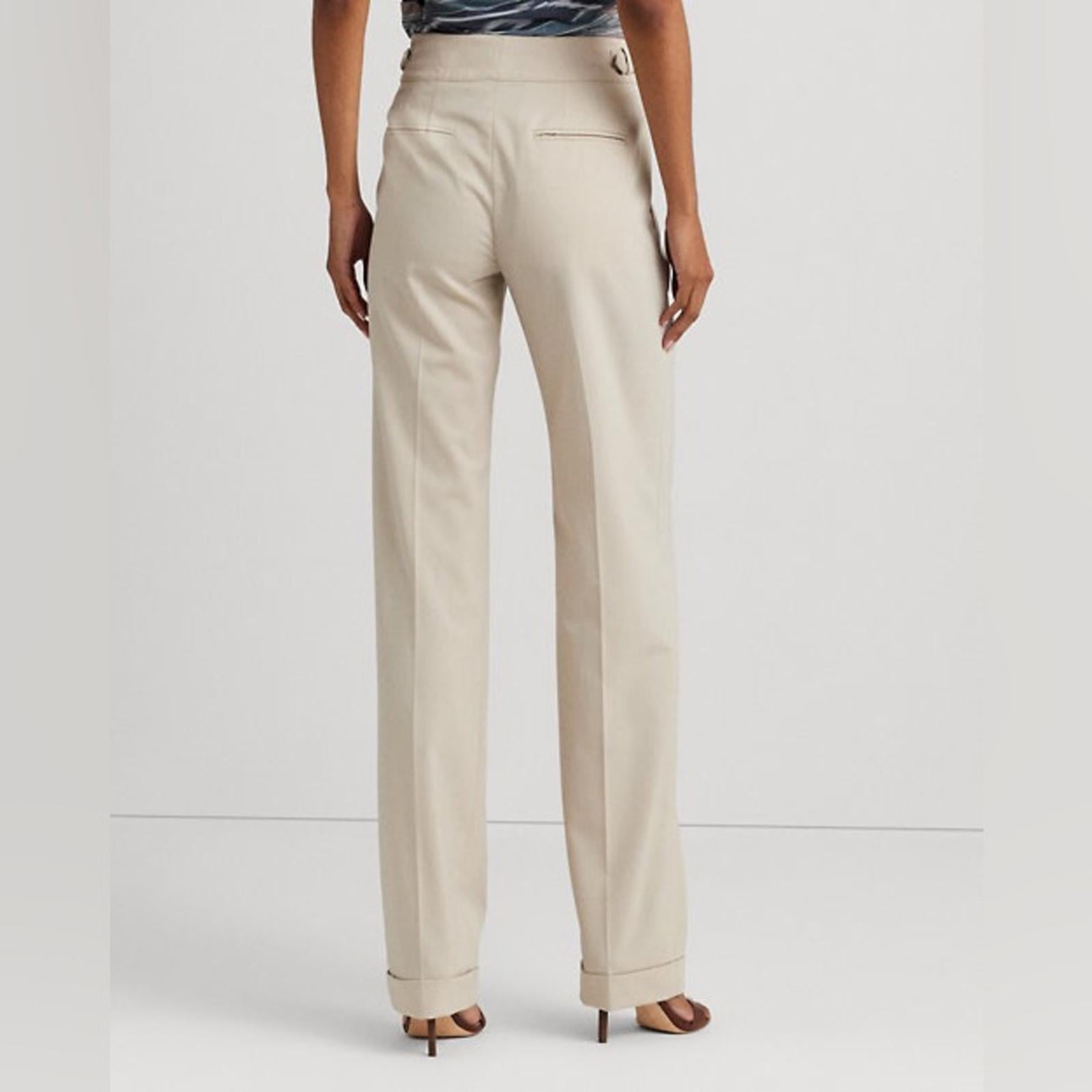 Lauren Ralph Lauren Pleated Wool-Blend Twill Straight Pants, NWT, Size 14
