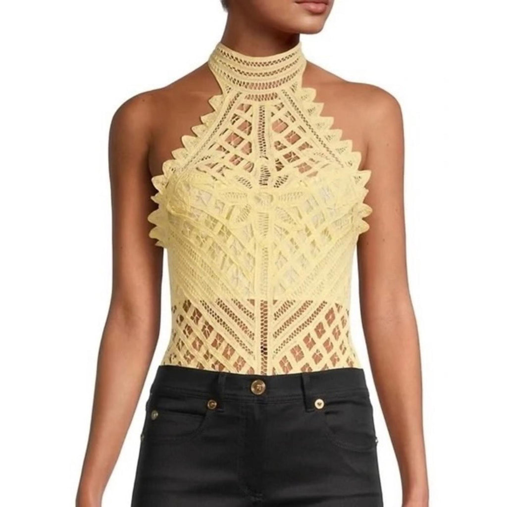 Intimately Free People Vintage Yellow Lace Bodysuit, NWT Size M