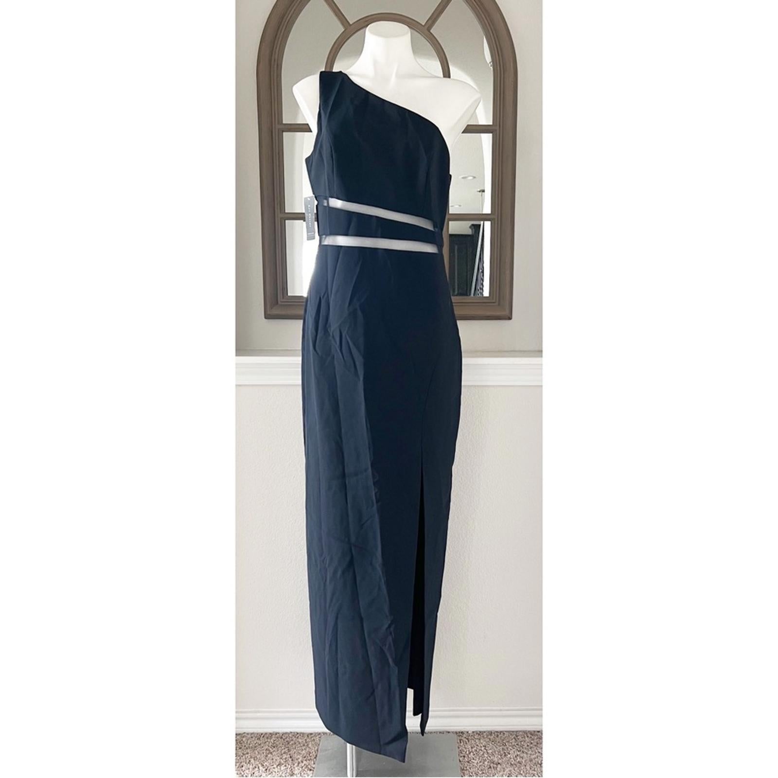 Liv Foster One Shoulder Cutout Gown, Twilight/Navy Maxi Size 12 New w/Tag $350