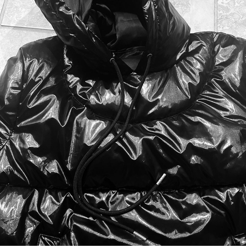 NEW Black Quilted Puffer Poll-over Jacket (Fits Size S/M)
