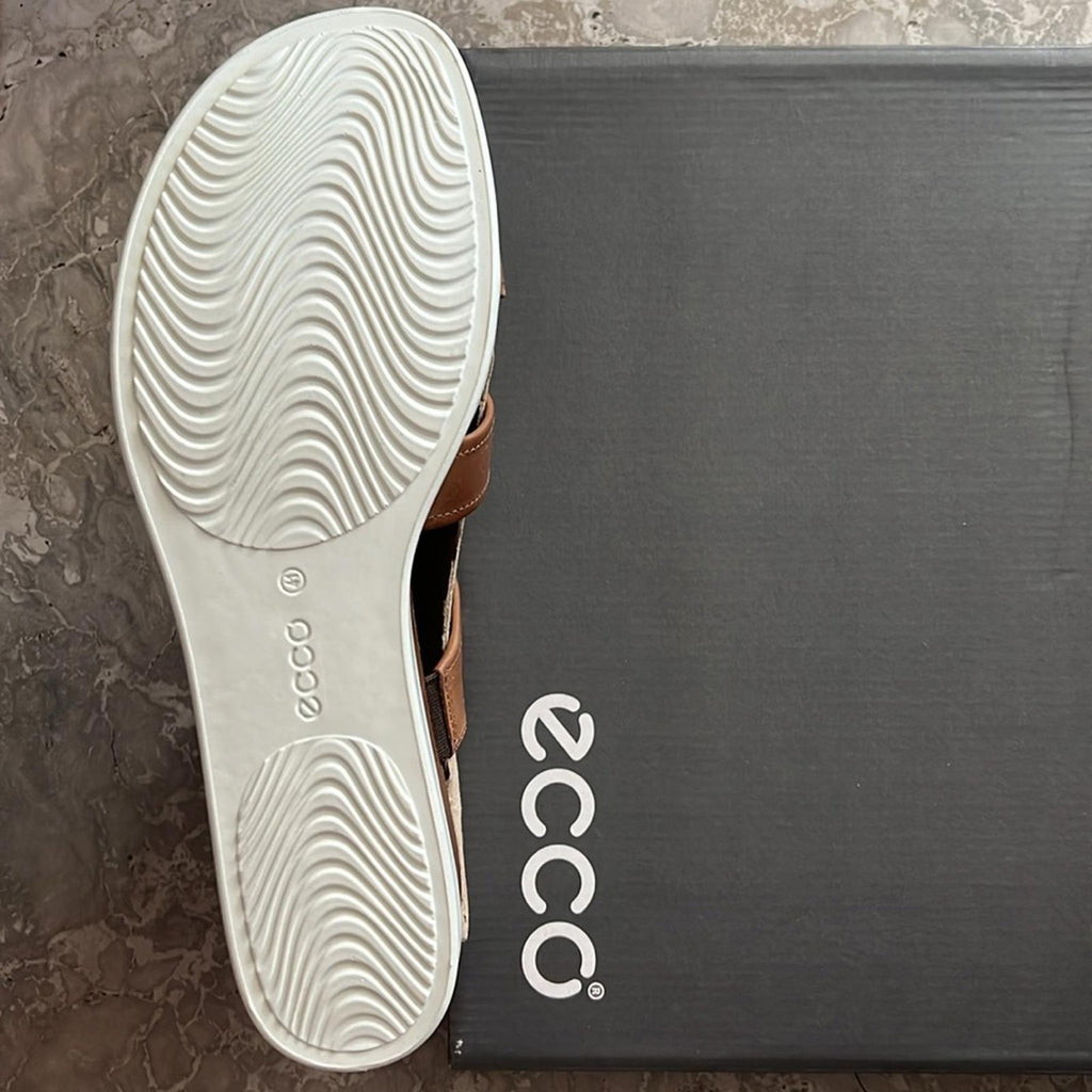 ECCO Whisky Touch Plateau Leather Sandals, Size EU 41 | US 10-10.5 New in Box