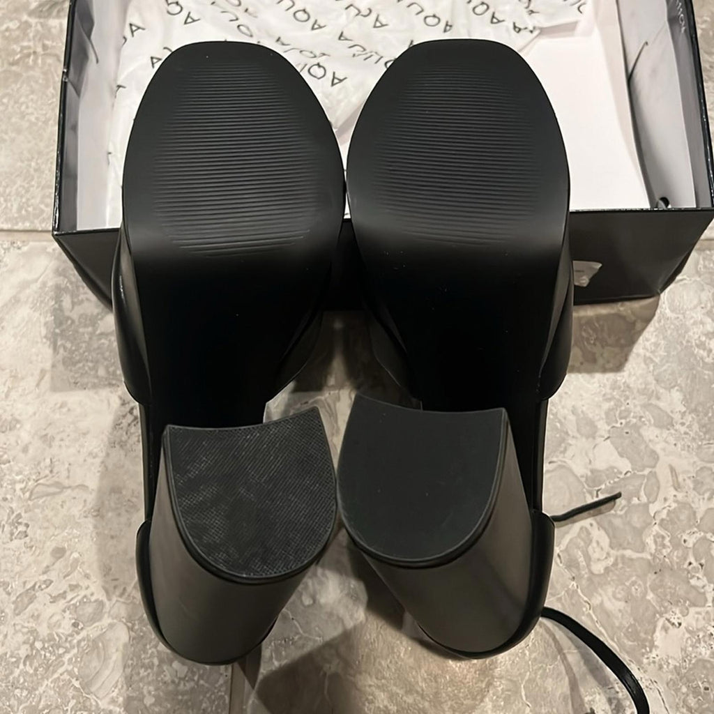 Aqua Bloomingdale’s Lisa Ankle Strap Platform Sandals in Black, Size 9 New $138
