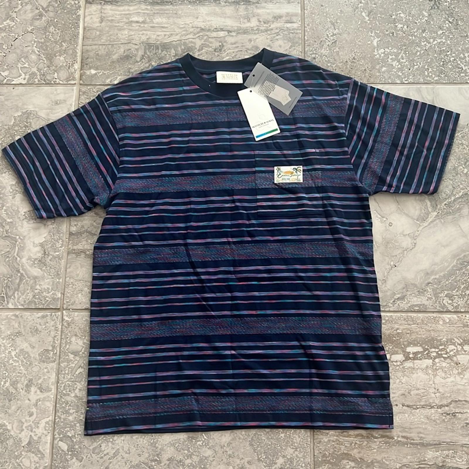 Scotch & Soda Structured Stripe Tee, Size M New w/Tag