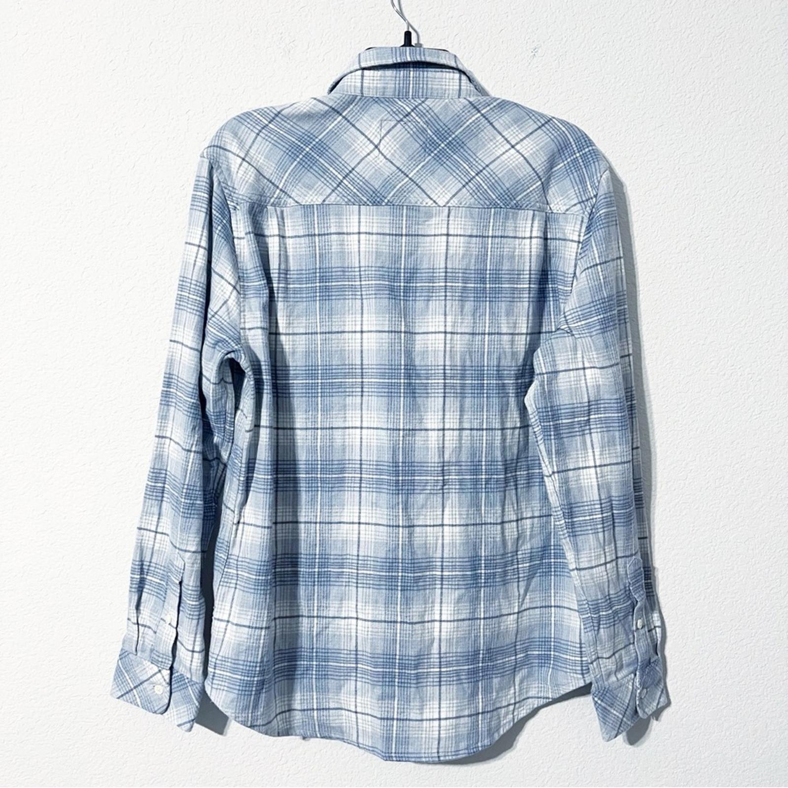 Rails Sussex Flannel Relaxed Fit Shirt in Glacier Denim White, Size S, NEW