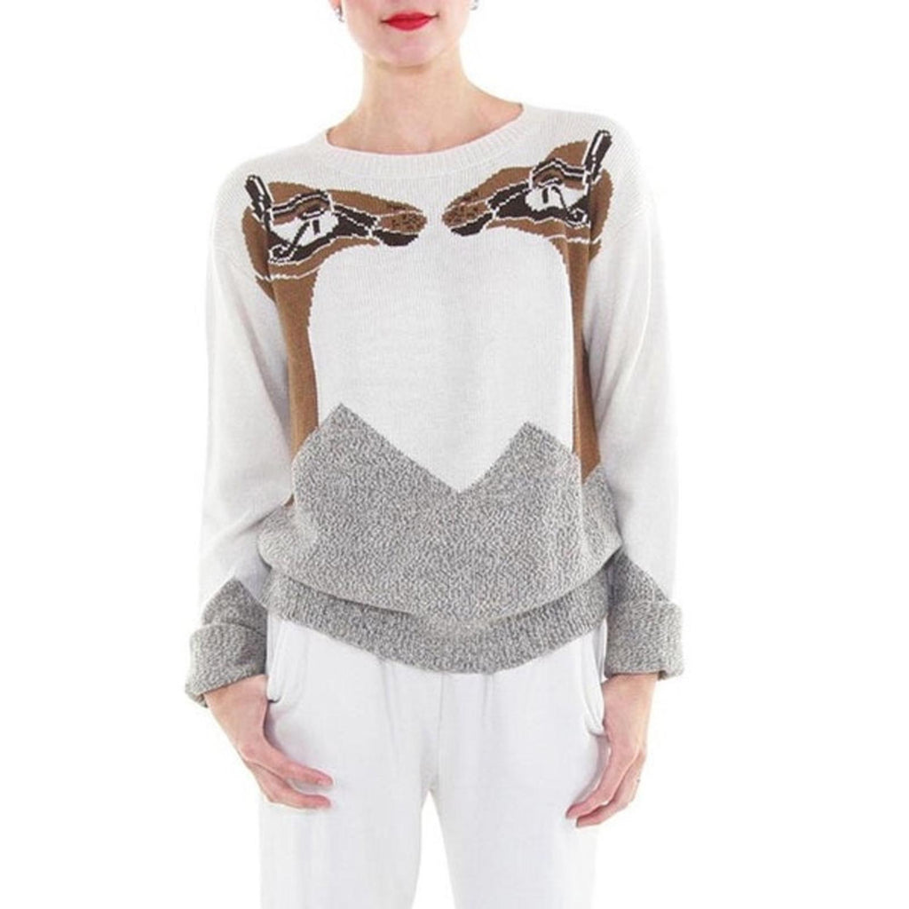 Mara Hoffmann Pullover in Oatmeal Crewneck Sweater Size S Retail $336 (SOLD OUT)