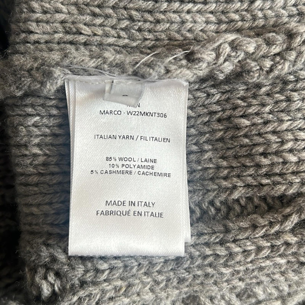 Officine Générale Marco Cable Knit Intarsia Sweater, Size S, NEW (Made in Italy)