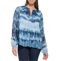 NEW Calvin Klein Ruched Tie Due Top, Blue Size Large New w/Tag Retail $89.50