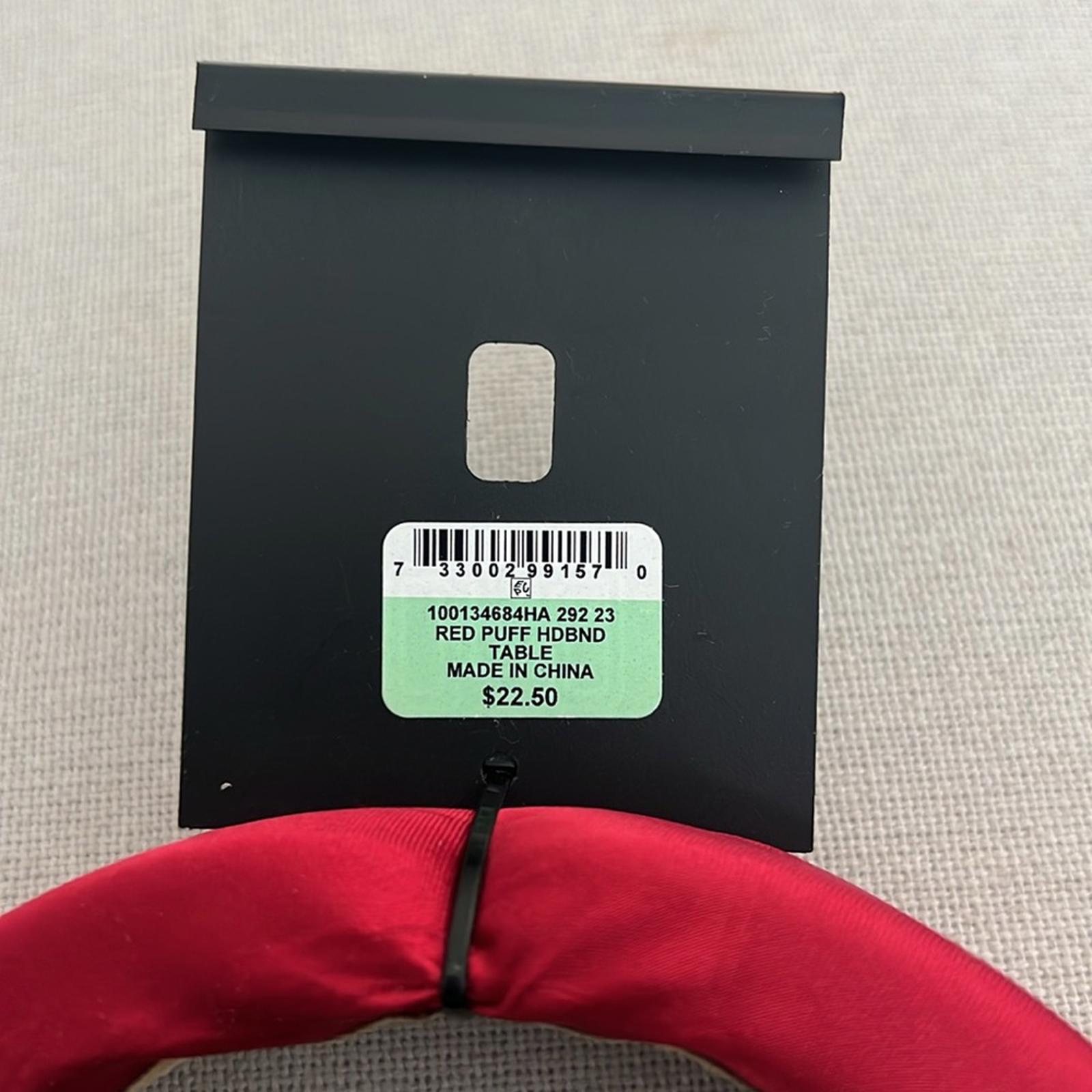 INC Red Puff Headband New w/Tag Retail $22.50