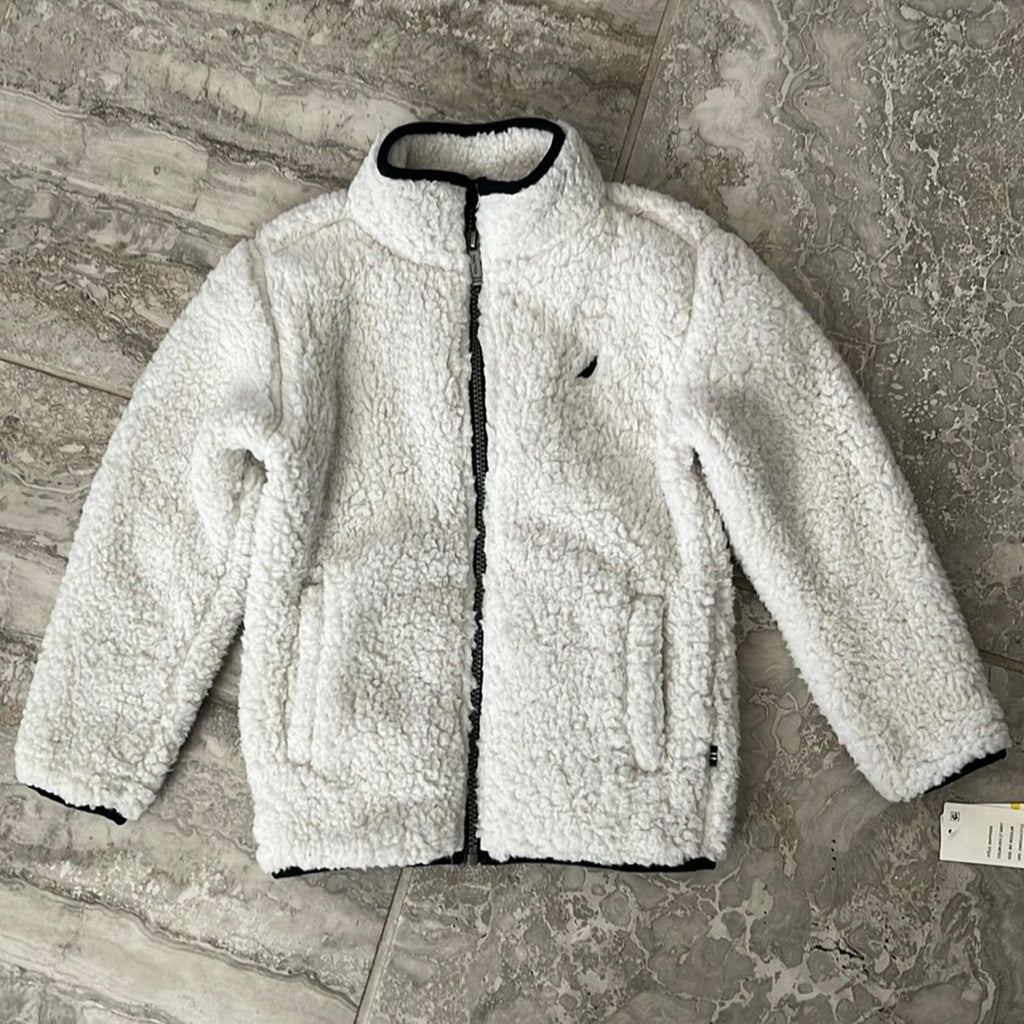 NAUTICA Light Grey Sherpa Jacket, Boy’s Size M(5) Regular New w/Tag