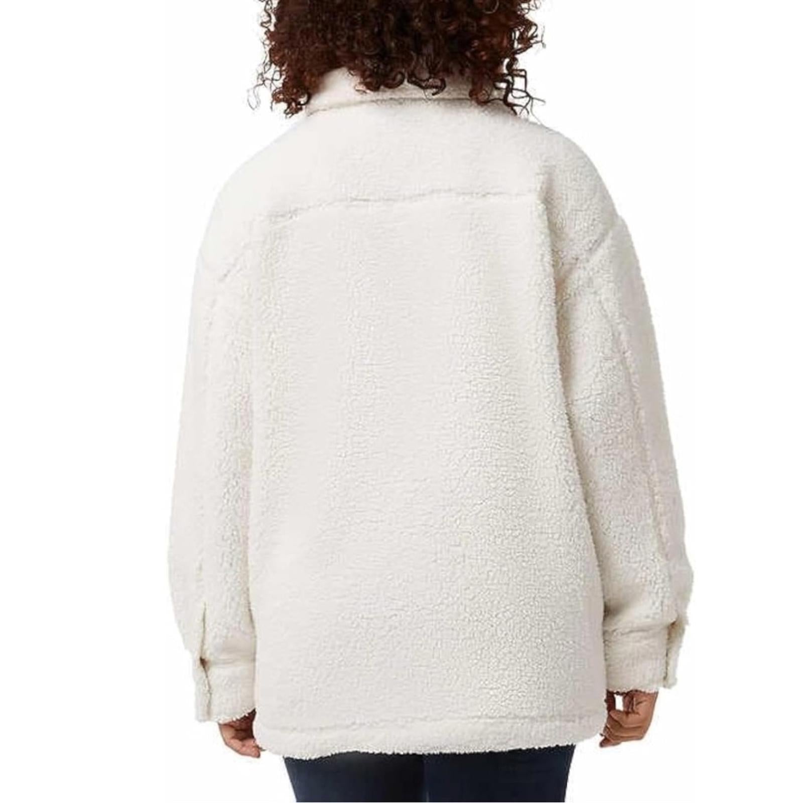 32 Degrees Cozy Fleece Shirt Jacket Oversized, Cream Size XL/XXL NWT