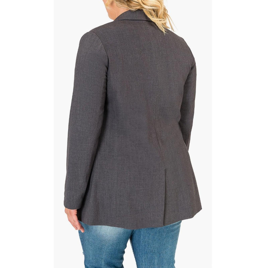 Standards & Practice One-Button Boyfriend Blazer in Charcoal, Size 1X New w/Tag