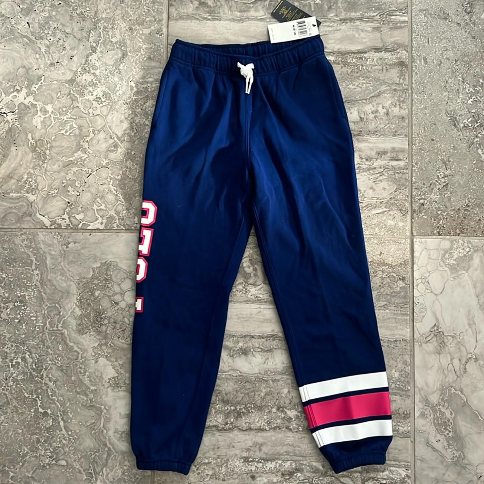 Polo Ralph Lauren Girls' Collegiate Jogger Pants, Blue Size M (8-10) New w/Tag