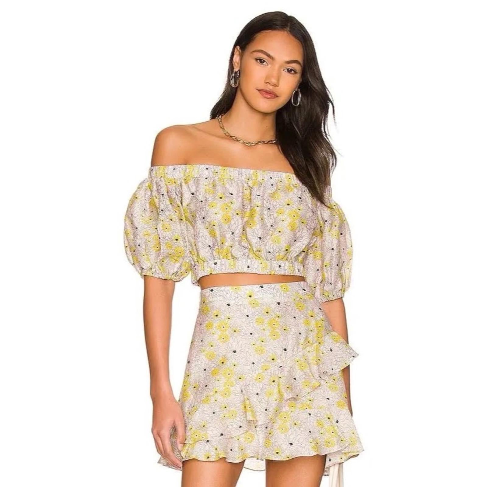 MINKPINK Mitta Mitta Cropped Off-the-Shoulder Top in Multi, Size XS New w/Tag
