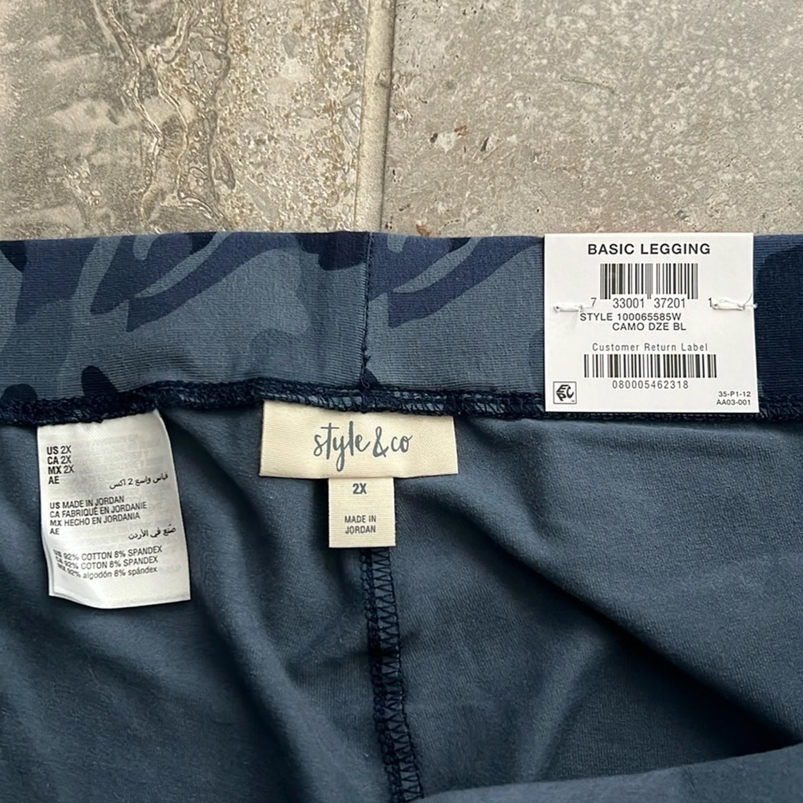 Style & Co Camo Daze Printed Leggings, Mid Rise Plus Size 2X New w/Tag