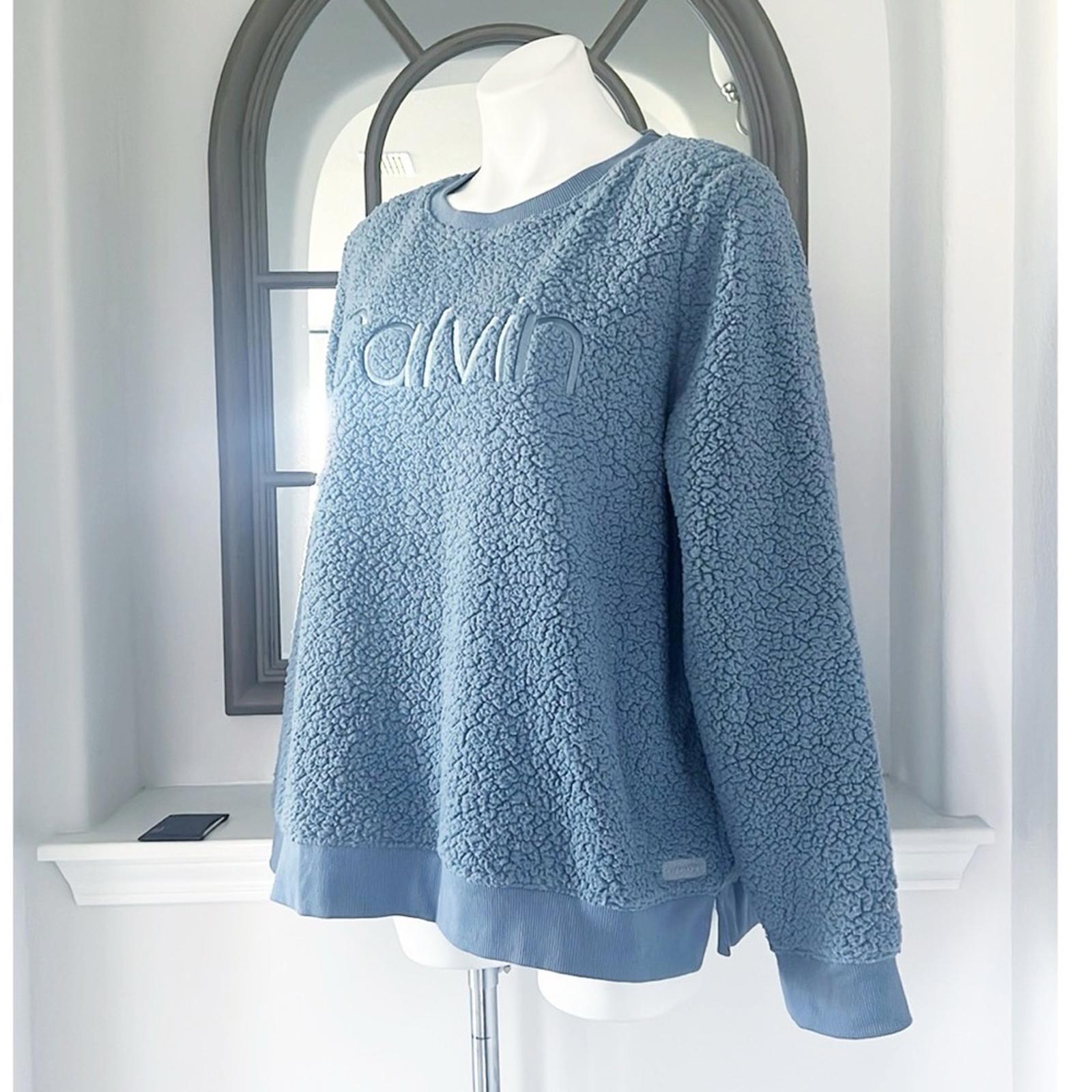 NEW Calvin Klein Sherpa Pullover in Blue, Size L New without Tag