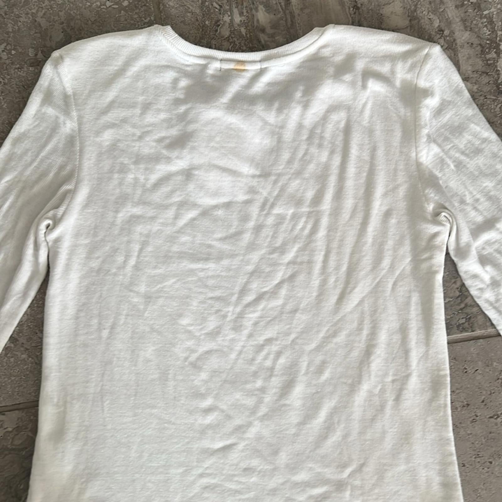 ATM Anthony Thomas Melillo Long-Sleeve Bodysuit in White, Size L New w/Tag $195