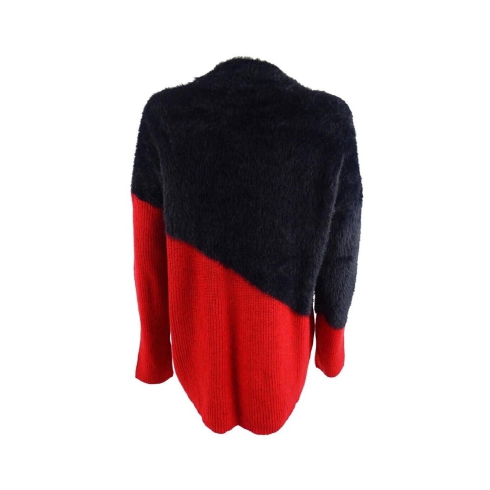 Vince Camuto Asymmetrical Colorblocked Black Textured Sweater, Size XL NWT
