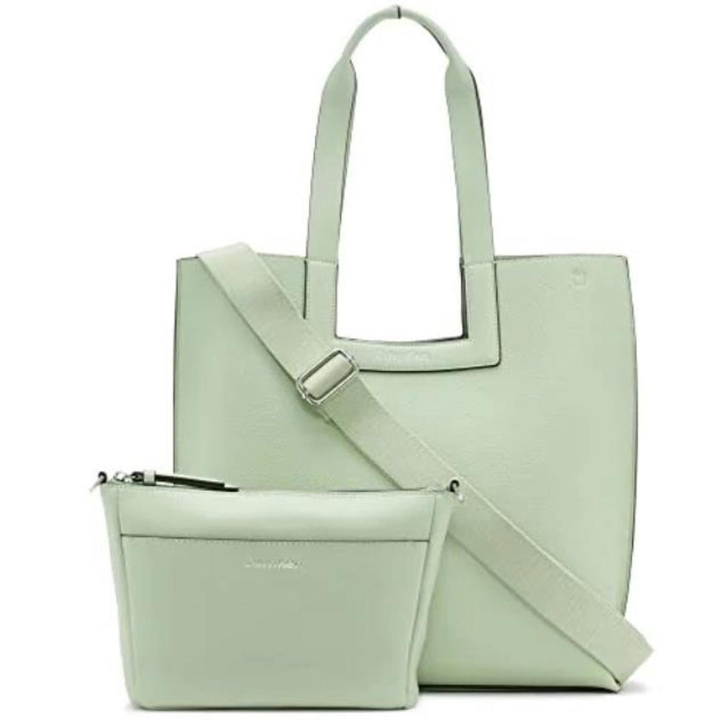 NEW Calvin Klein Bette XL Tote Crossbody Set Green, Vegan Shoulder Bag Duo $178
