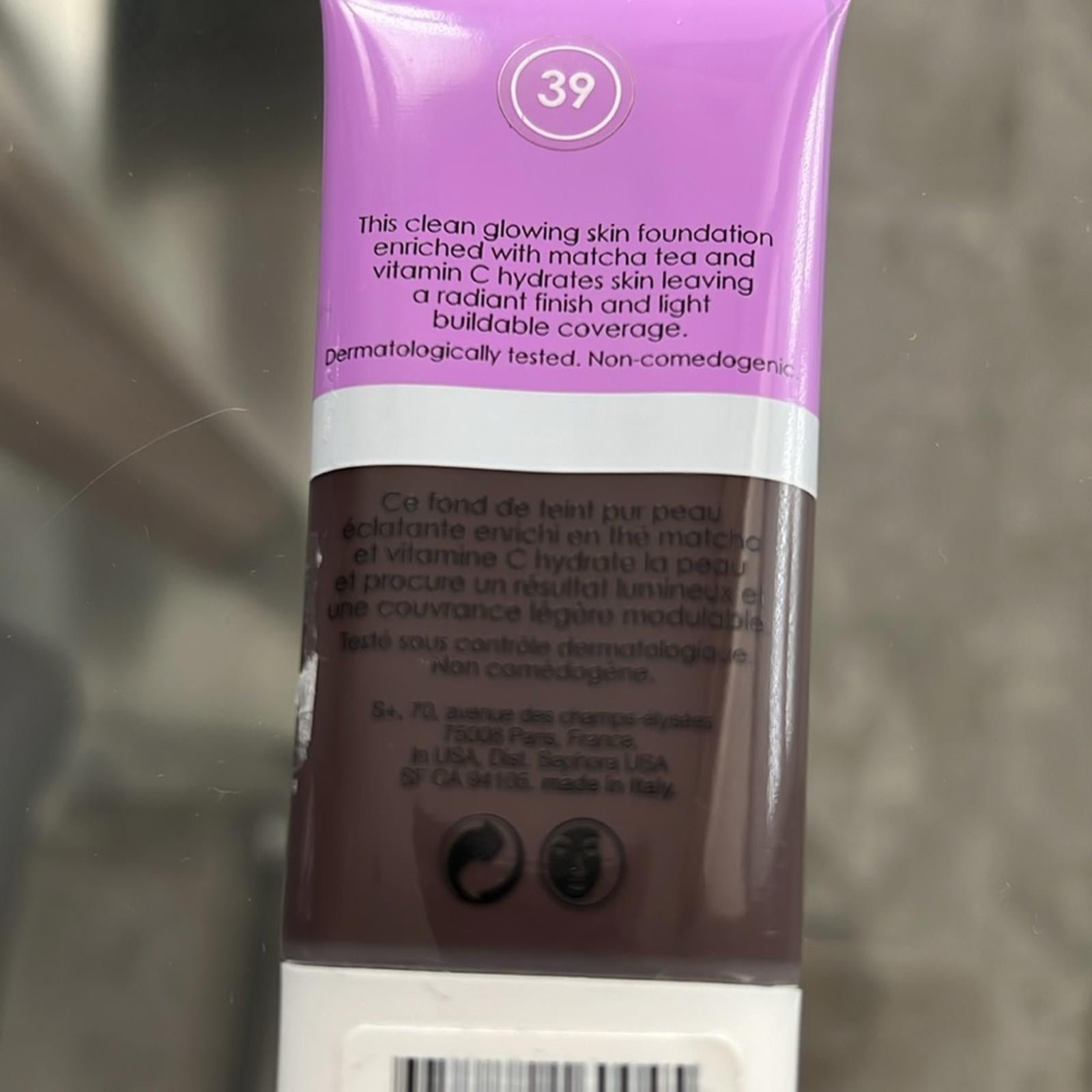 Sephora Collection Clean Glowing Skin Foundation, Shade 39 NEW | Sealed