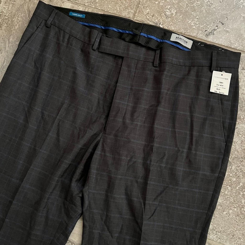 Reaction Kenneth Cole Techni-Cole Charcoal Dress Pants, Size 42W 32L New w/Tag