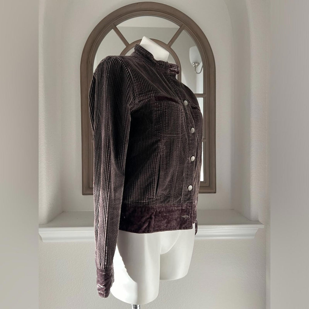 J.Jill Brown Velour Jacket, Cotton Size XS