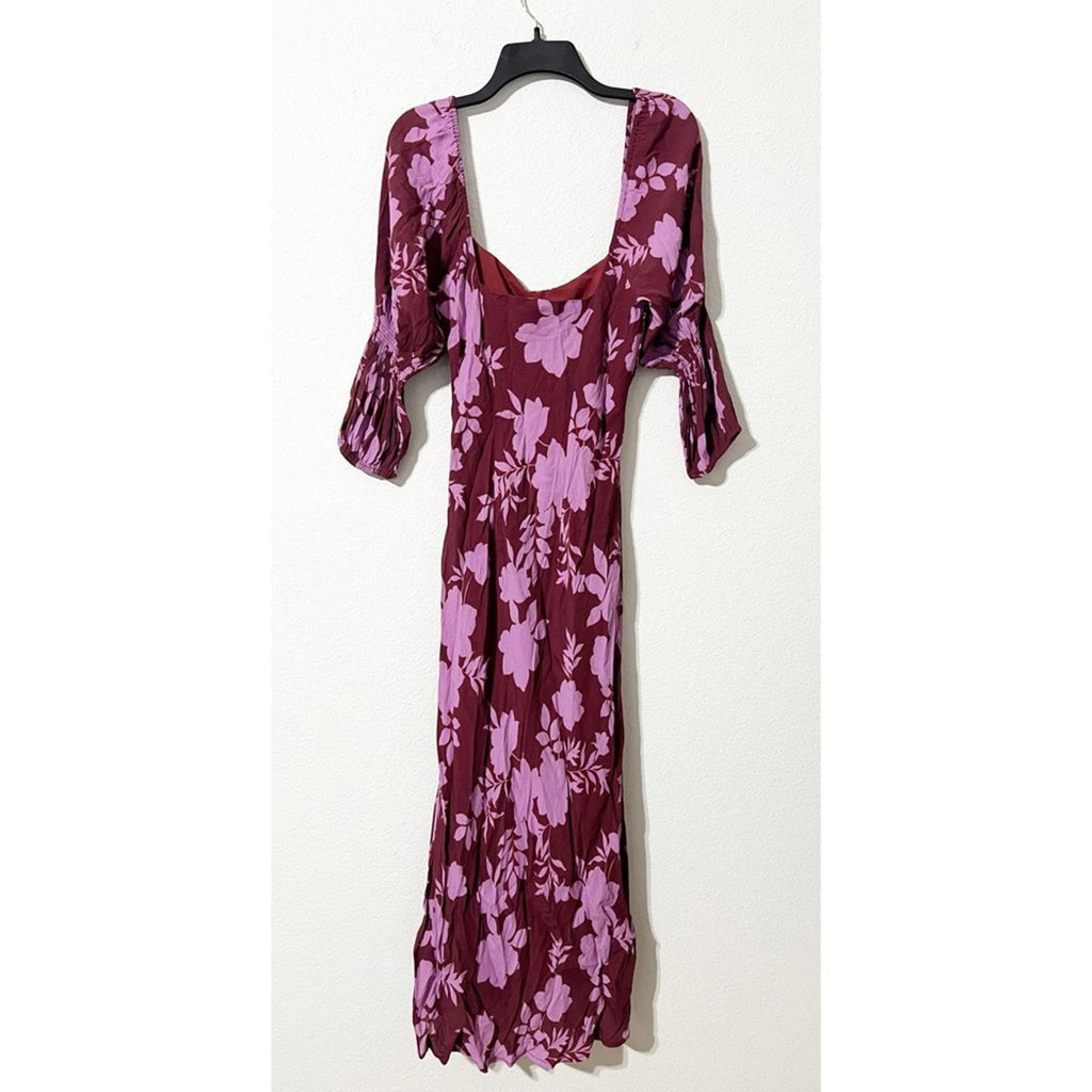 Peter Som x RTR Floral Midi Square-Neck Dress, Size 2