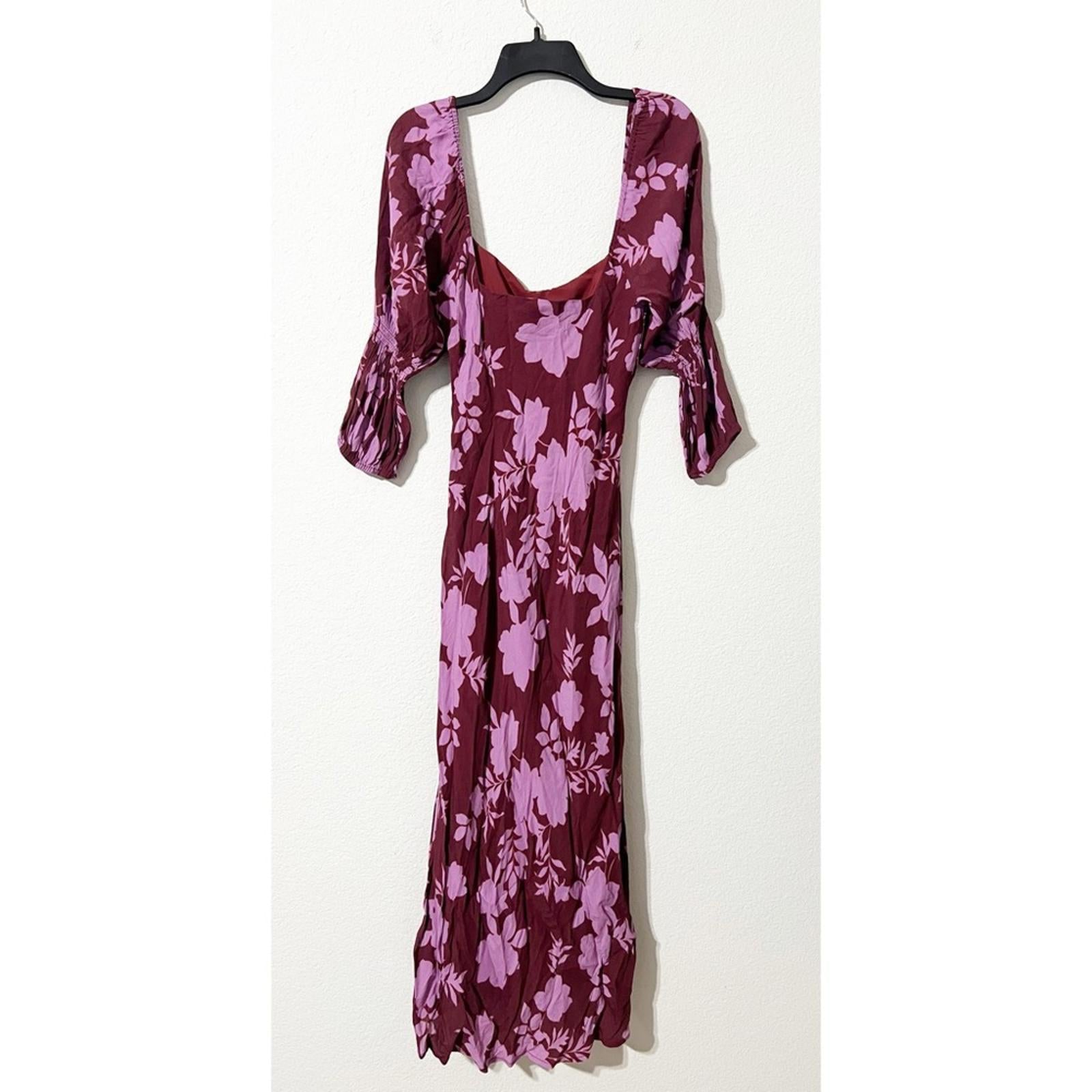 Peter Som x RTR Floral Midi Square-Neck Dress, Size 2
