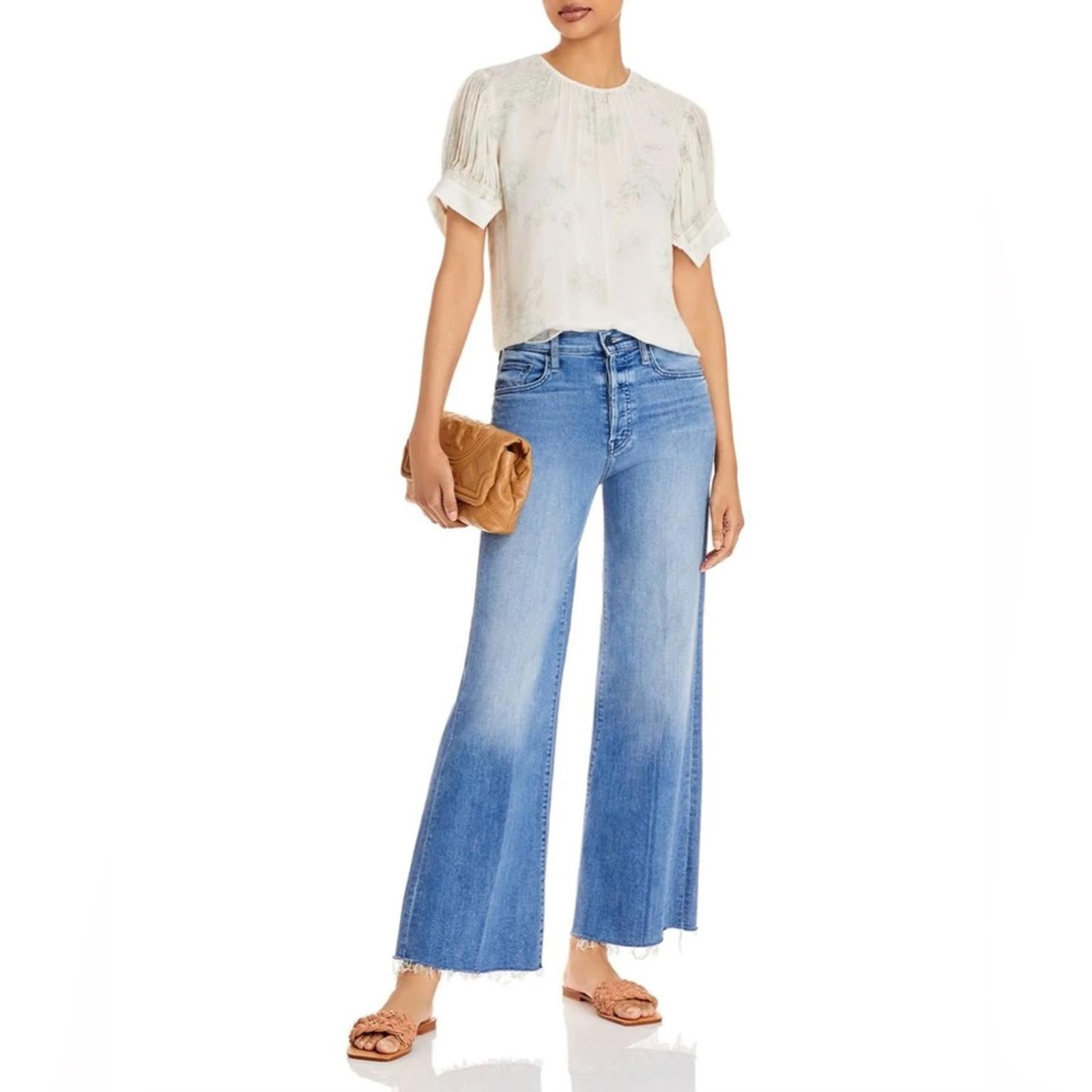 Rebecca Taylor Puff-Sleeve Silk Toile Blouse, NWT, Size S, Retail $245