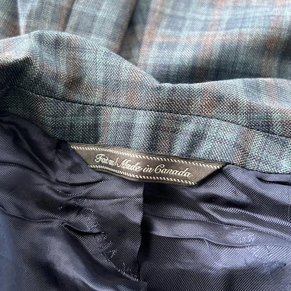 NEW Jack Victor Midland Contemporary Fit Plaid Wool Blazer, Size 36S Retail $798