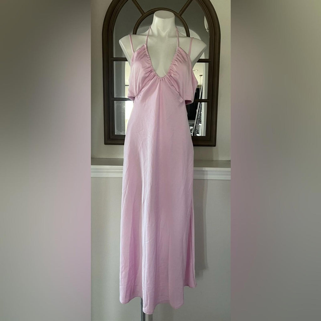 A.L.C. Sienna Strappy Cut-Out Satin Slip Maxi Dress, Size 14 New w/Tag $495