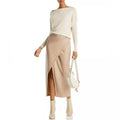 Enza Costa Faux Leather Faux Wrap Midi Skirt, NWT, Size 0 $295