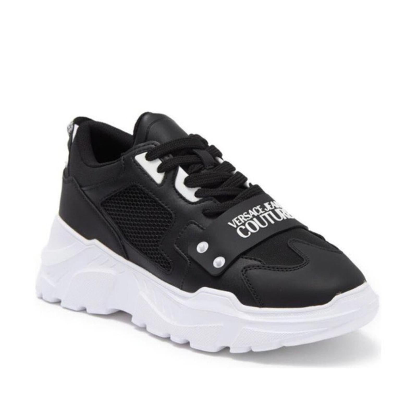 VERSACE Low-Top Chunky Sneakers in Black /White Size EU42 NEW w/Dust Bag