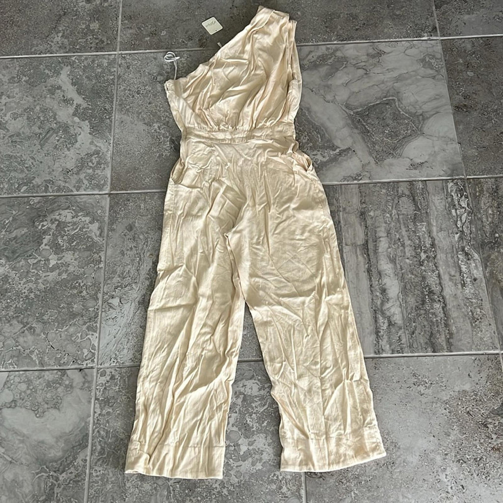 Free People Avery One-Shoulder Cropped Jumpsuit, Revolve Size 0 New w/Tag
