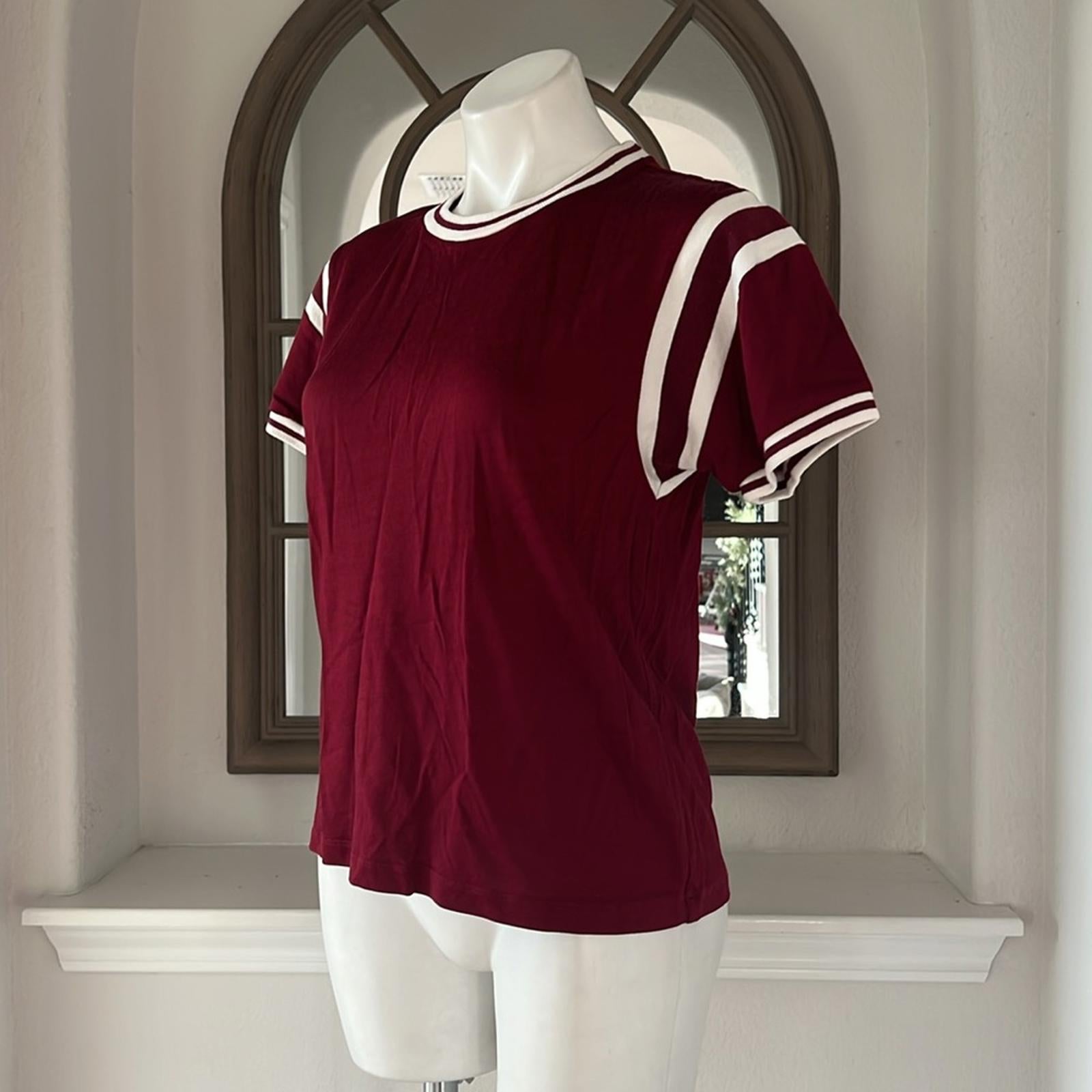 T by Alexander Wang Short Sleeve Jersey Top in Burgundy Red, Size M EXCELLENT!