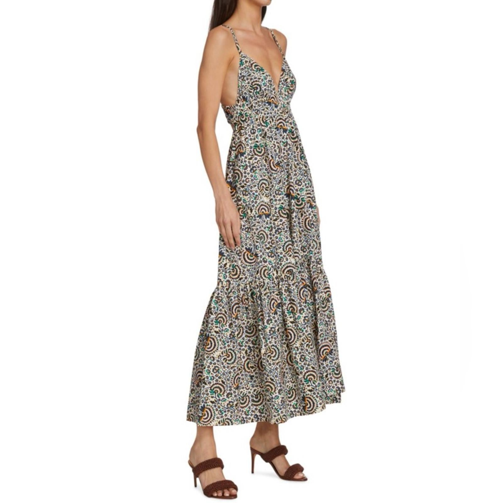 A.L.C. Rhodes Printed Open Back Maxi Dress, NWT, Size 4