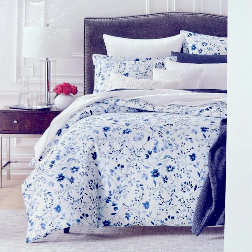 2 SKY Gracie Euro Shams in White & Blue, New in Box