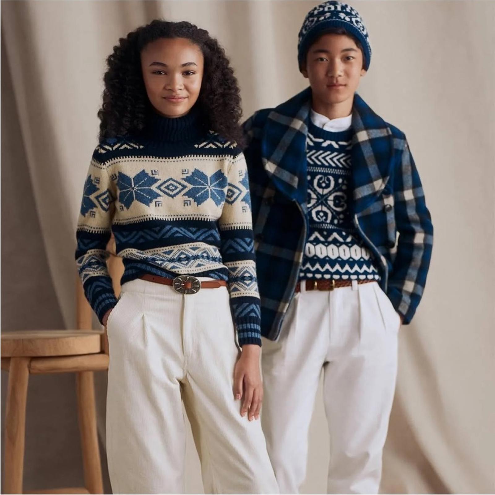 Polo Ralph Lauren Boy's Fair Isle Wool Sweater Multi Navy, Size 4 New w/Tag