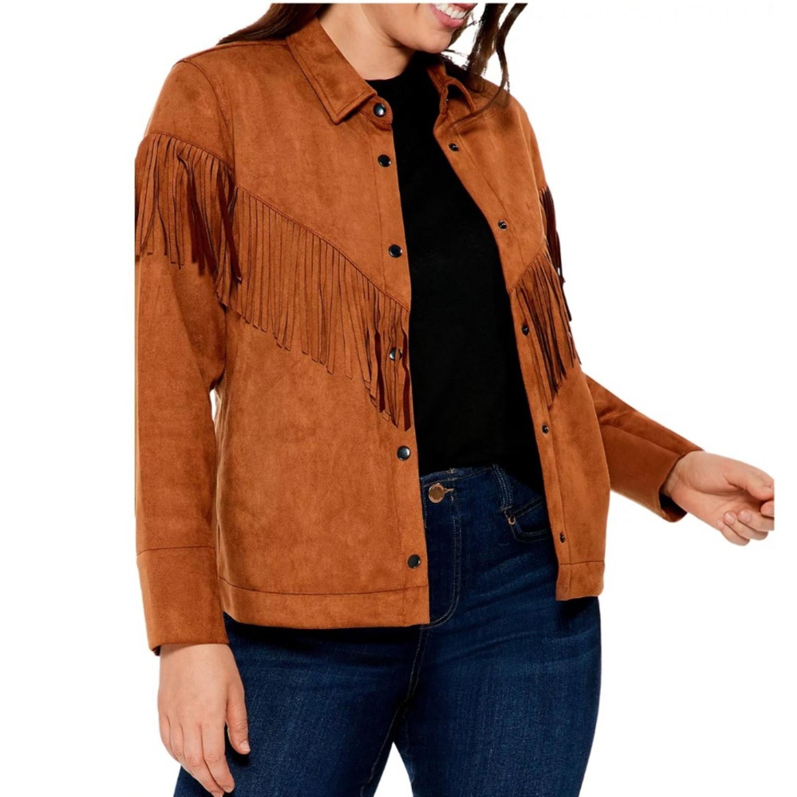 NIC+ZOE Plus Faux Suede Fall Fringe Jacket, Size 2X New w/Tag