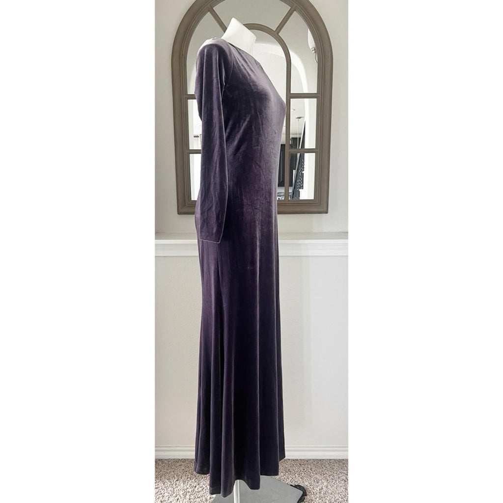 Donna Karan NY Jewel Low Back Velvet Gown in Purple, Size 10 NEW w/Tag $450