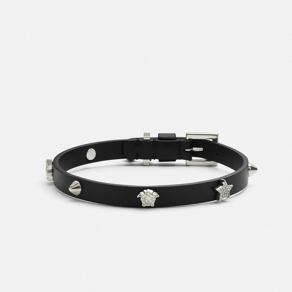 NWT Versace Studded Leather Chocker, Black New in Box