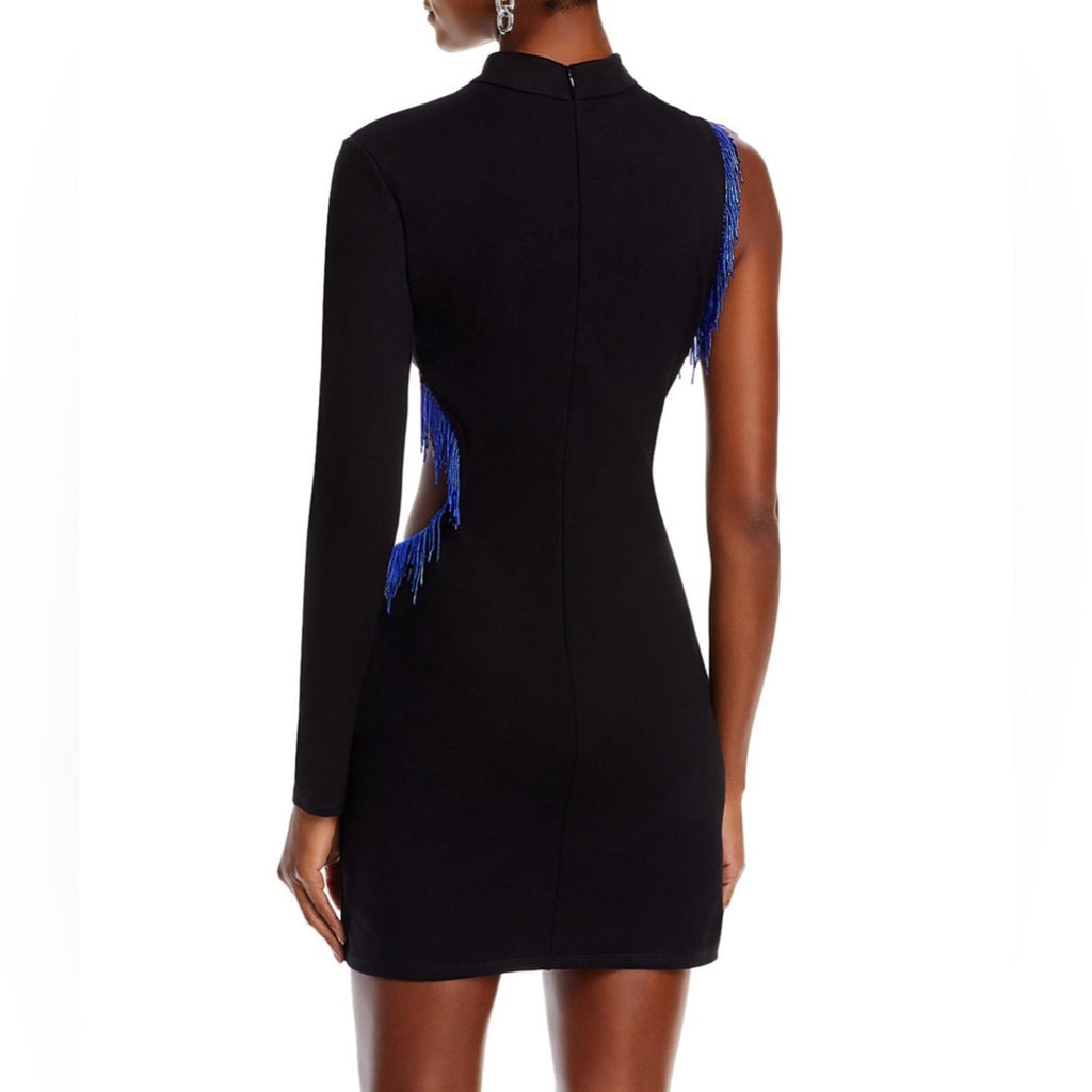 STAUD Kirsten Beaded Mini Dress in Black, Size S New w/Tag