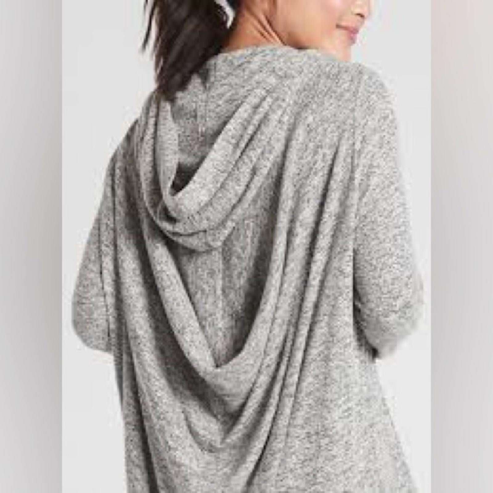 Athleta Harmony Wrap Hooded Cardigan Sweater in Heather Grey, Size XXS EXCELLENT