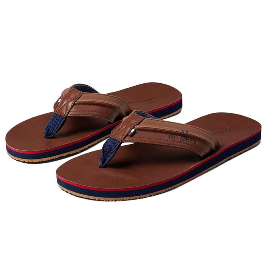 Tommy Hilfiger Drolo Medium Brown Flip Flop Sandals, Size 10 New in Box