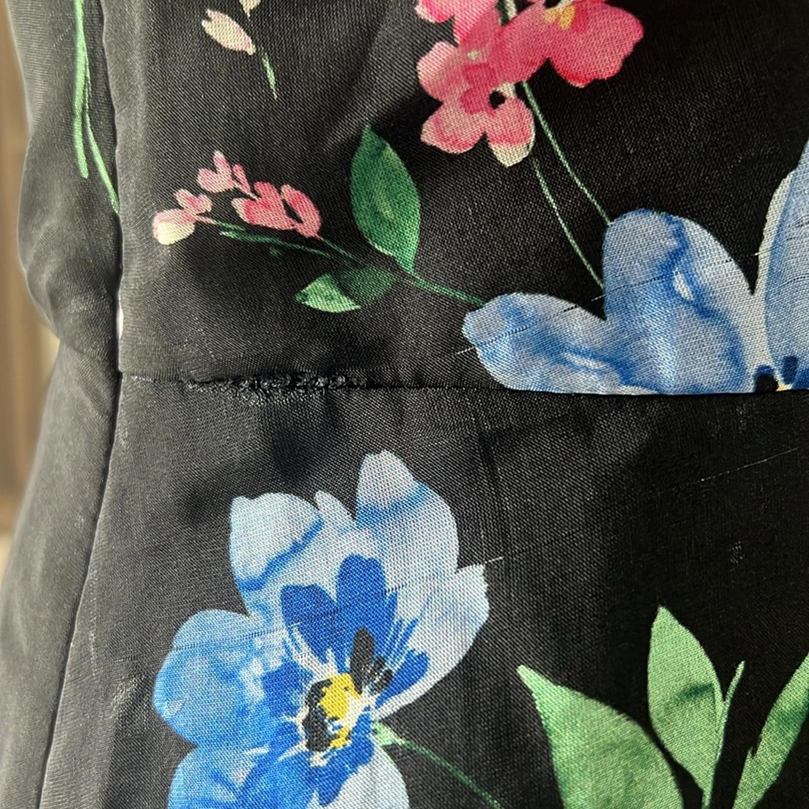 Shoshanna Midnight Gia One Shoulder Silk Floral Dress, Black Size 8 Retail $595
