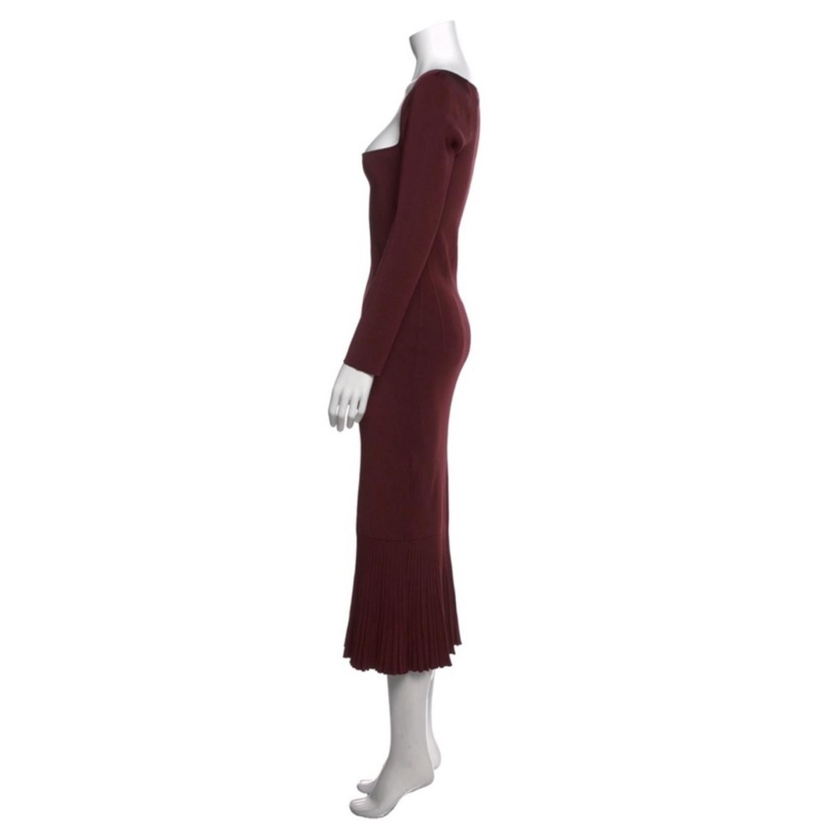 Galvan London BURGUNDY Atalanta Midi Dress, Size XL New w/Tag Retail $950