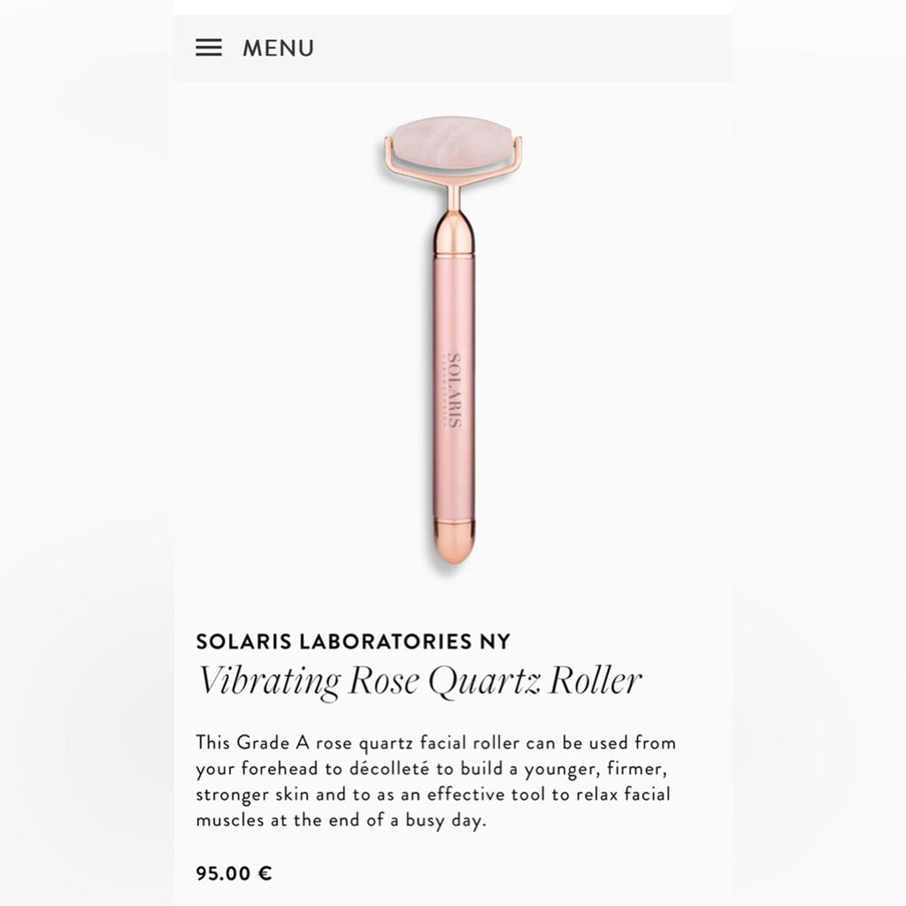 Solaris Laboratories NY Vibrating Rose Quartz Roller, Pink, New in Box