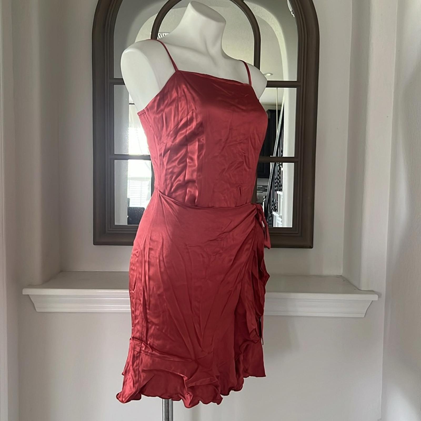 Donna Mizani X Revolve Antonia Faux Wrap Ruffle Dress, NEW, Size M Retail $215